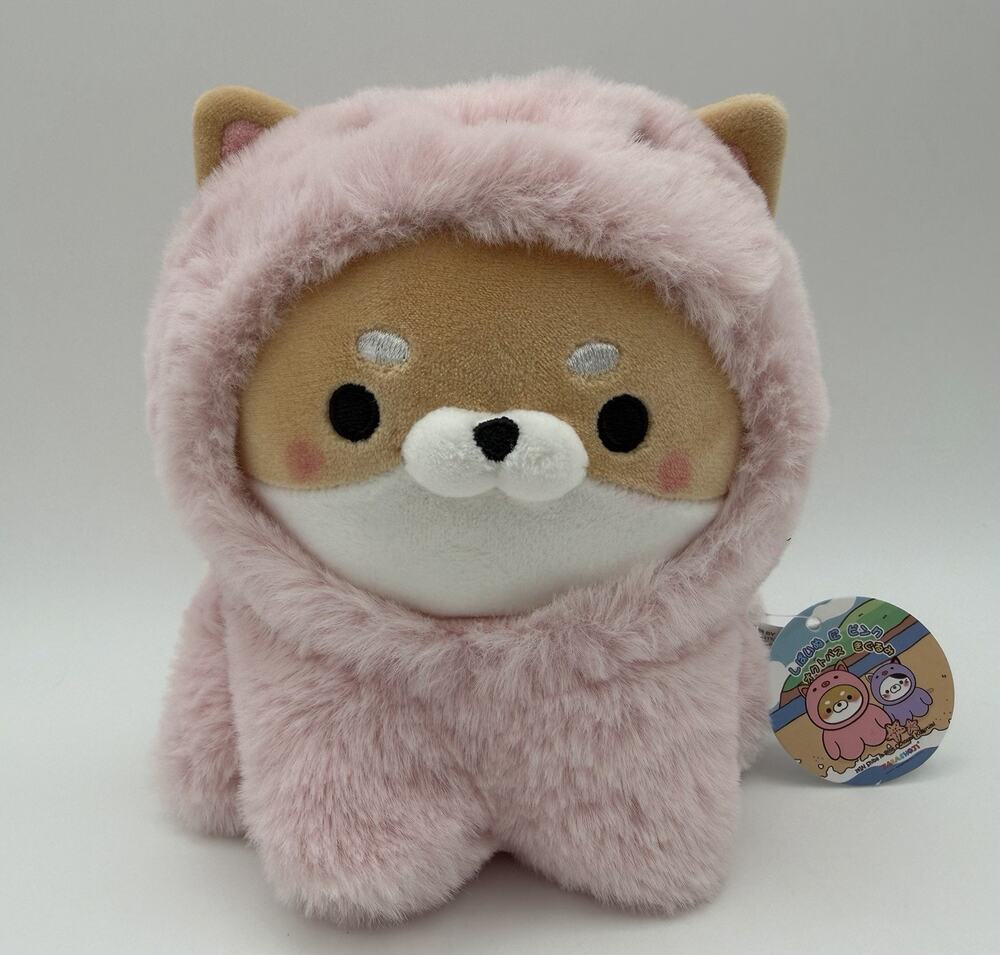 Takashoji Shiba Inu Dog Plush Doll Pink Hood Octopus Costume w/ Tags 6”